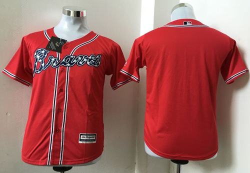 Braves Blank Red Cool Base Stitched Youth MLB Jersey - Click Image to Close